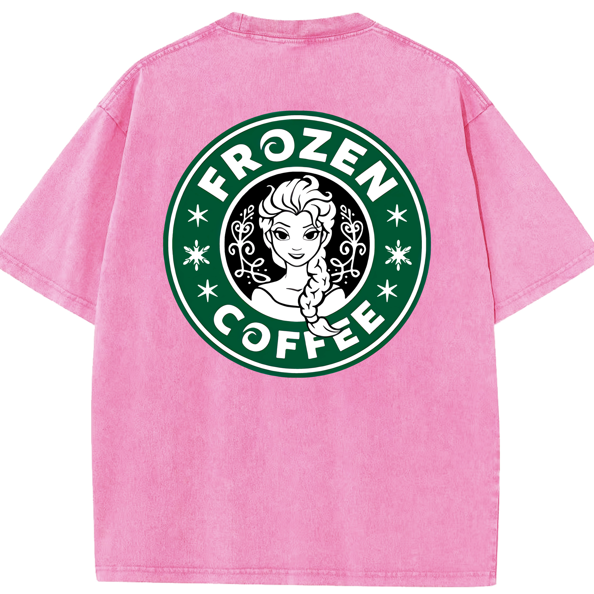 （画像用） アナと雪の女王 アンナ エルサ Frozen Anna Elsa 綿100% ヴィンテージ風 半袖Tシャツ（背面プリント）